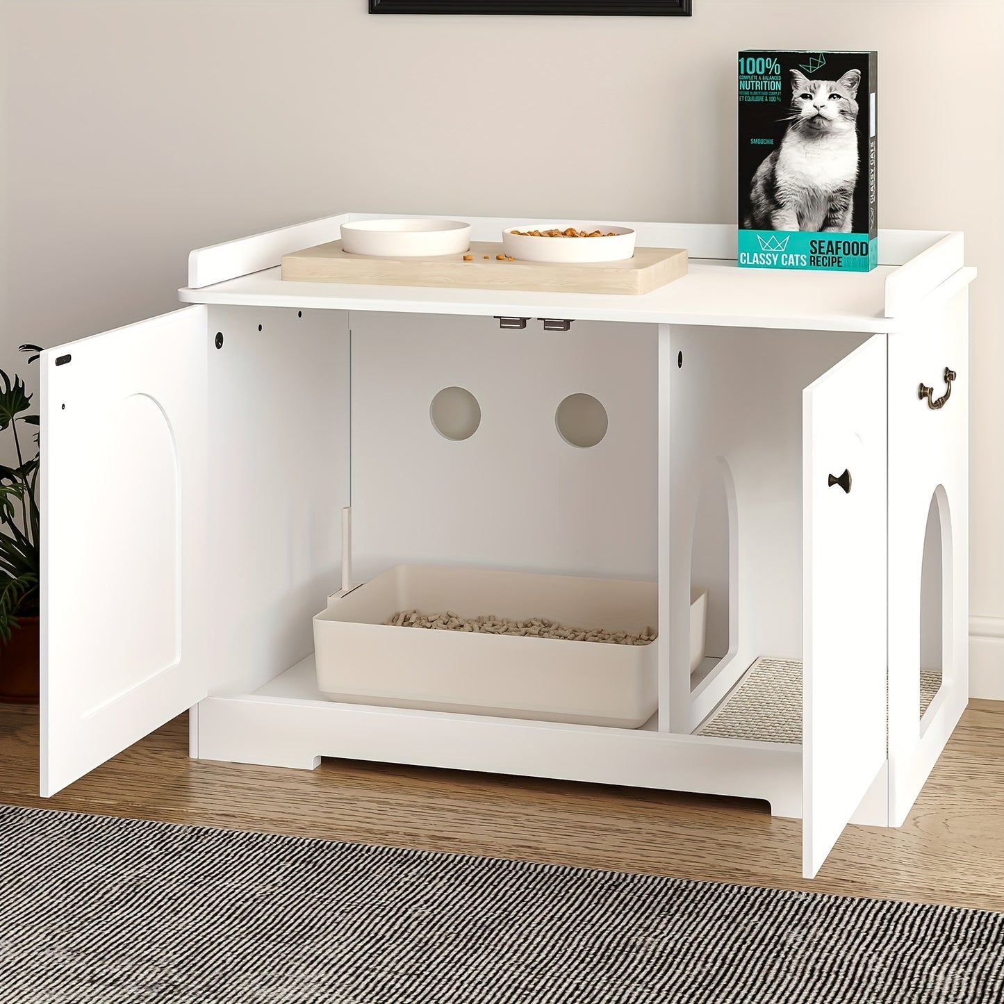 Cat Cabinet with Handles