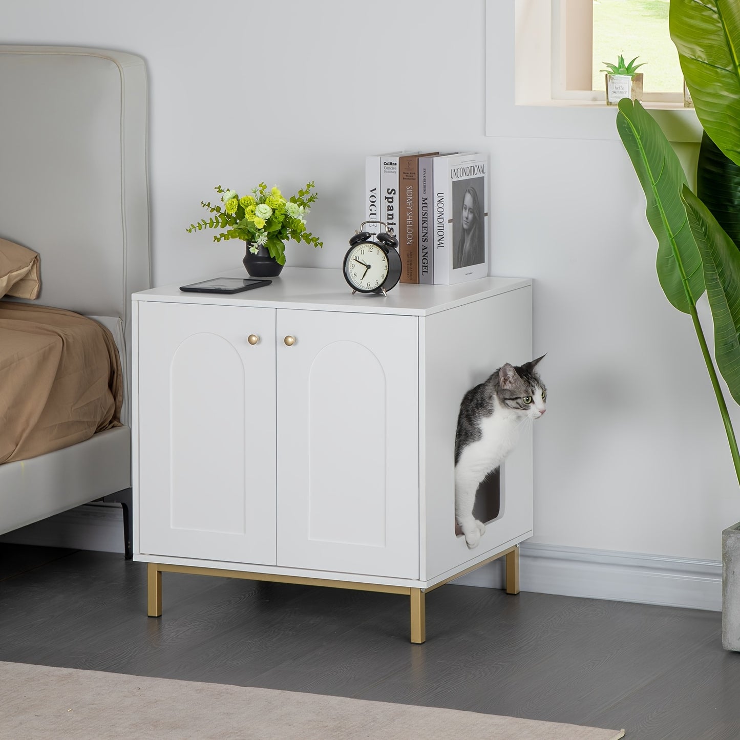 Versatile Cat Litter Cabinet with Door