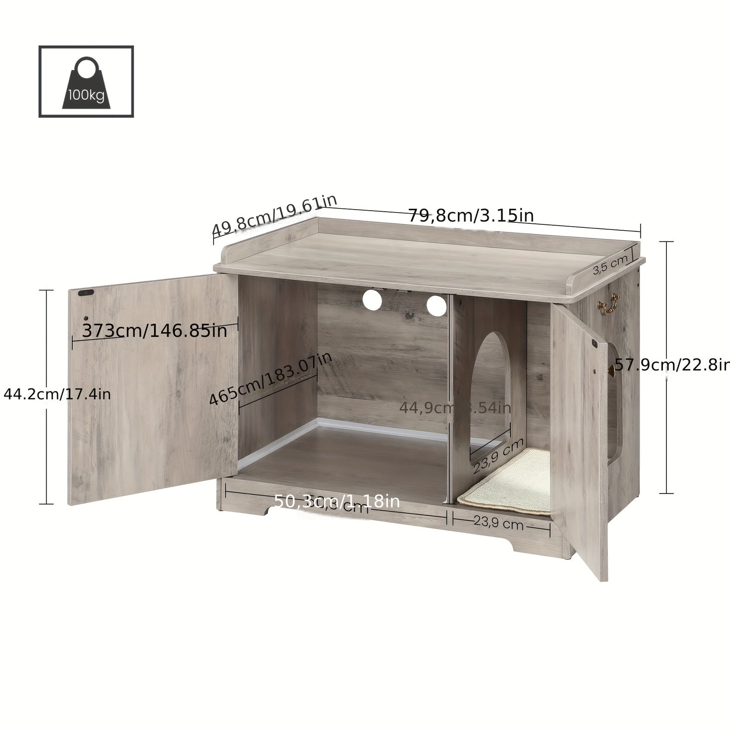 Cat Cabinet with Handles