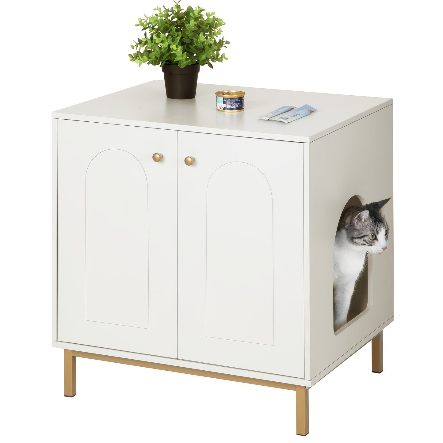Versatile Cat Litter Cabinet with Door