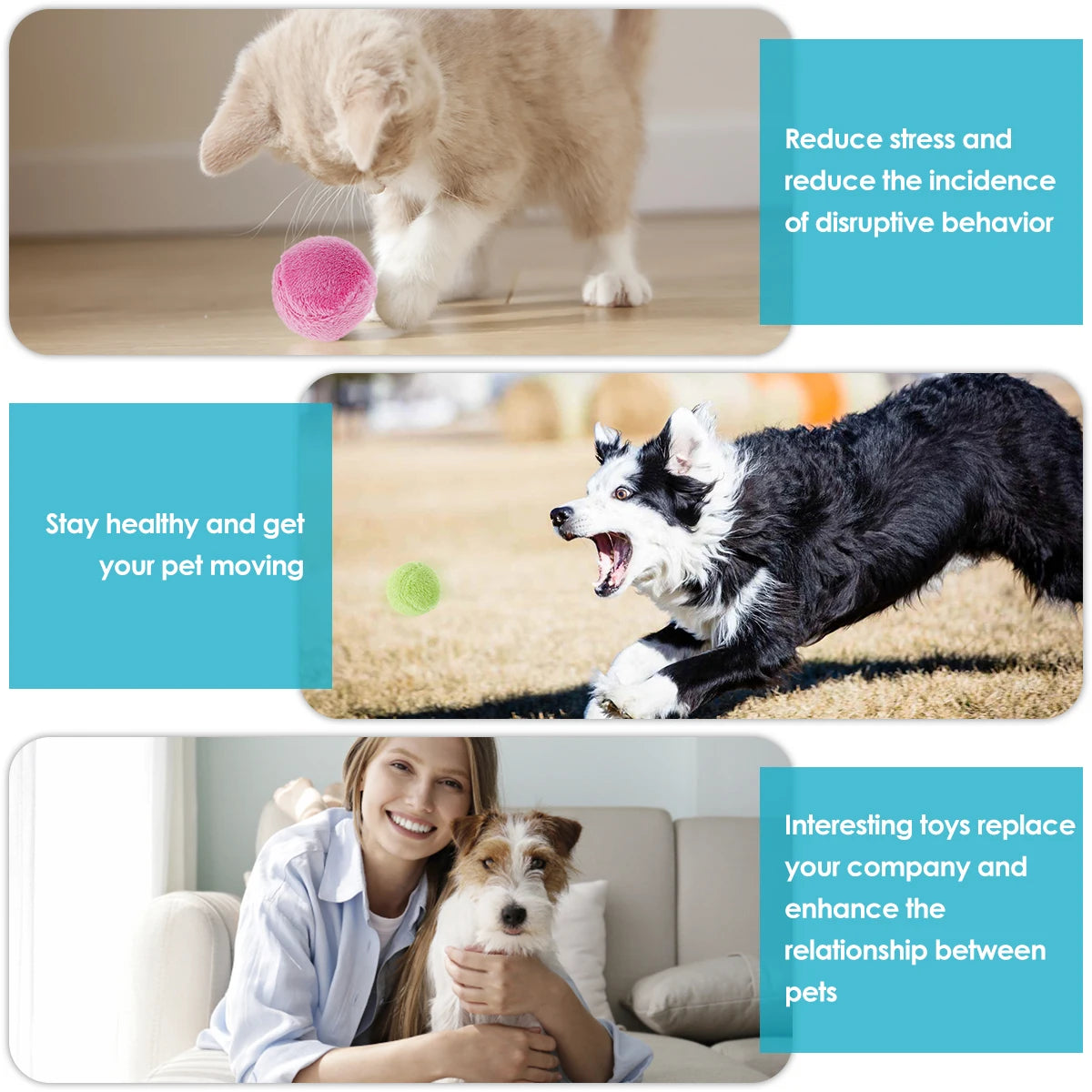 Pet Ball Toy Automatic Rolle