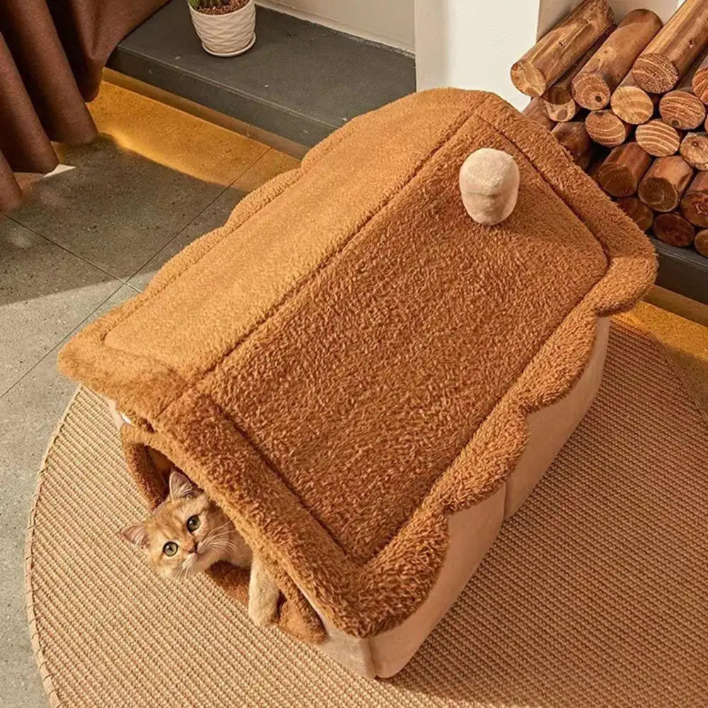 Pet Bed with Removable Cushion Pillow