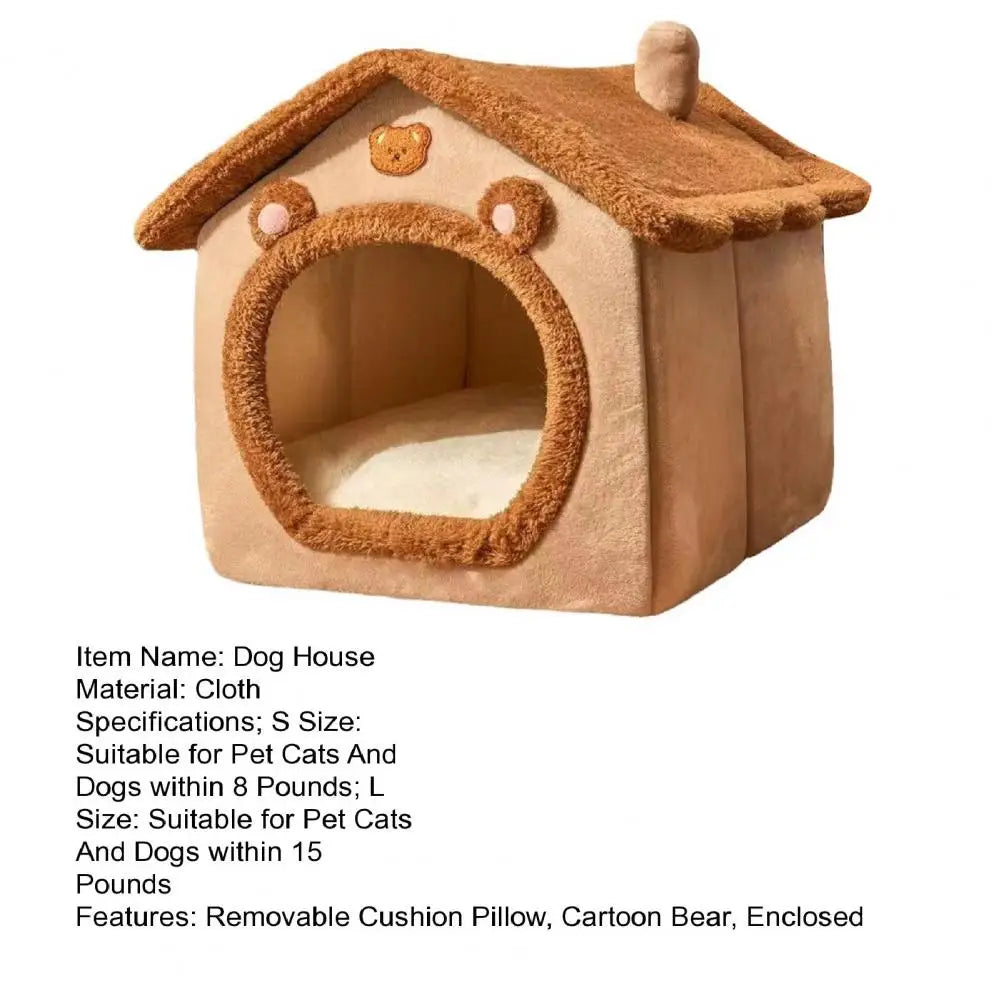 Pet Bed with Removable Cushion Pillow